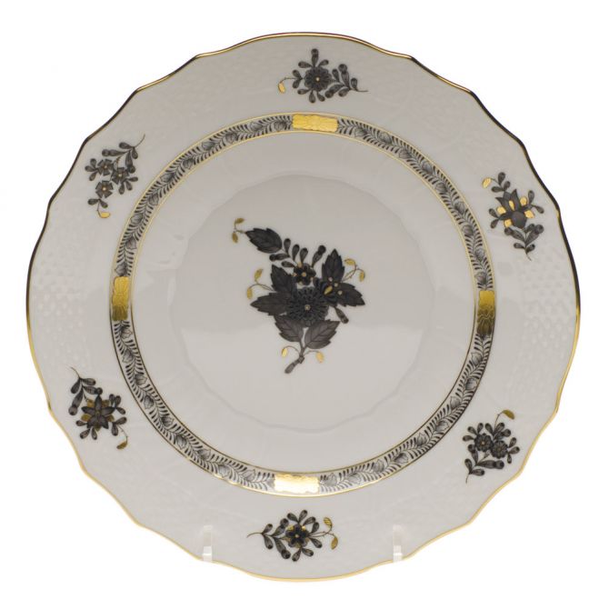 Herend Chinese Bouquet Black Salad Plate